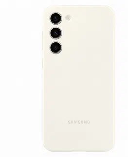 Puzdrá na mobilné telefóny Zadný kryt Silicone Cover pre Samsung Galaxy S23 Plus, biela EF-PS916TUEGWW