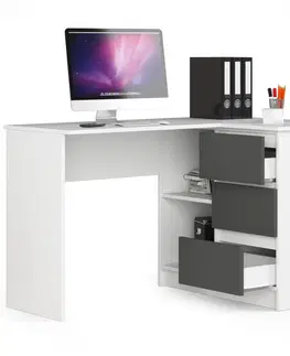 Písacie stoly Moderný písací stôl HERRA124P, biely / grafit
