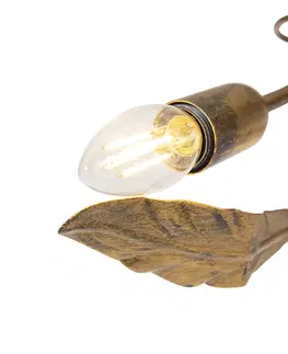 Zavesne lampy Vintage závesné svietidlo starožitné zlaté 6-svetlo - Lipa