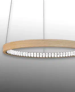 Závesné svietidlá Masiero Prirodzené závesné LED svietidlo Libe Round 90cm