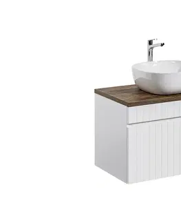 Kúpeľňový nábytok ArtCom Kúpeľňová skrinka s umývadlom a doskou ICONIC White DU80/1 | 80 cm