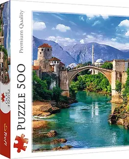 Hračky puzzle TREFL - Puzzle 500 - Starý most v Mostare, Bosna a Hercegovina