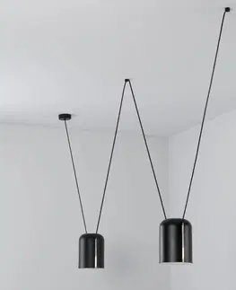 Závesné svietidlá LEDS-C4 LEDS-C4 Attic Double cylinder Ø 15 cm čierna