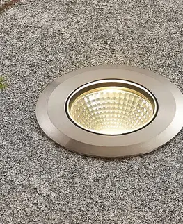 Nájazdové svietidlá Lucande Zapustené podlahové LED svietidlo Sulea okrúhle
