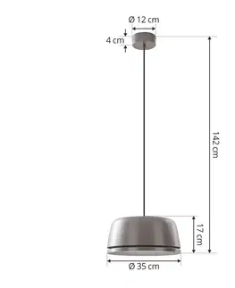Závesné svietidlá Lucande Závesné svietidlo Lucande Faelinor LED, sivé