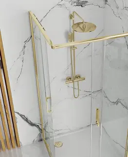 Sprchovacie kúty REA/S - Sprchovací kút PUNTO 80x100 Gold So sprchovou vaničkou Savoy KPL-K6442