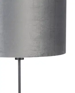 Stojace lampy Stojacia lampa čierna odtieň sivá 40 cm nastaviteľná - Parte