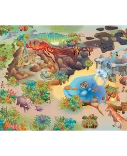 Koberce a koberčeky Domarex Detský koberček Little Hippo Dinosaury, 75 x 112 cm