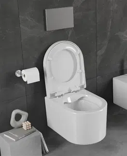 Záchody MEXEN/S - Sofia Závesná WC misa vrátane sedátka s pomalým trwarda, duroplast, biela 30540200