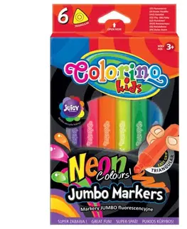 Hračky PATIO - Colorino fixky Jumbo TRIO Neon 6 farieb