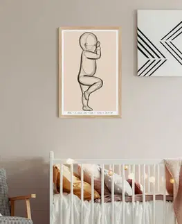 Obrazy do detskej izby Obraz k narodeniu bábätka v skutočnej veľkosti - 60x40cm
