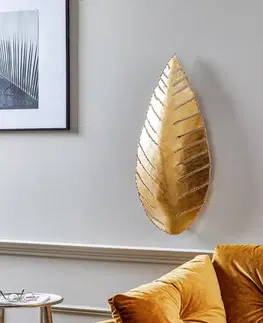 Nástenné svietidlá Holländer Nástenné svietidlo Pietro v tvare listov, zlatá