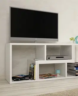 TV stolíky KONDELA Vario univerzálny tv stolík biela