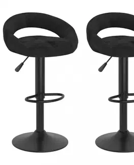 Barové stoličky Barová stolička 2 ks zamat / kov Dekorhome Svetlosivá