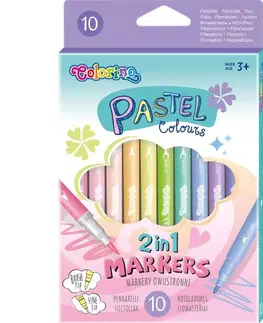 Hračky PATIO - Colorino obojstranné pastelové fixy so štetcovým hrotom 10ks