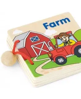 Náučné hračky VIGA -  Drevená knižka Farma