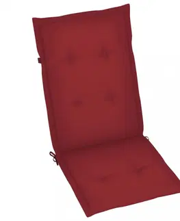 Zahradné stoličky Skladacia záhradná stolička s poduškami teak / látka Dekorhome Biela / červená