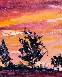 Abstraktné obrazy Obraz olejomaľba levanduľového poľa