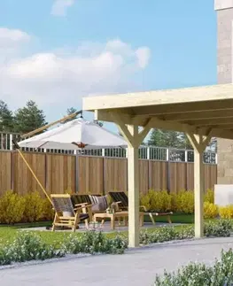 Záhradné domčeky Drevený prístrešok / carport CLASSIC 3A s plechmi Lanitplast