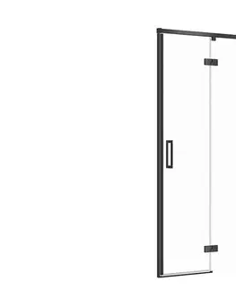 Sprchovacie kúty CERSANIT - Sprchové dvere LARGA ČIERNE 80X195, pravé, číre sklo S932-123