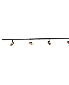 Kolajnicove svietidla Moderný 1-fázový koľajnicový systém so 4 reflektormi tmavý bronz - Jeana