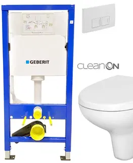 Kúpeľňa GEBERIT DuofixBasic s bielym tlačidlom DELTA50 + WC CERSANIT ARTECO CLEANON + SEDADLO 458.103.00.1 50BI AT1