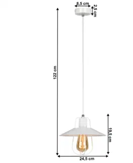 Lampy Visiaca lampa, biela/kov, TINAN