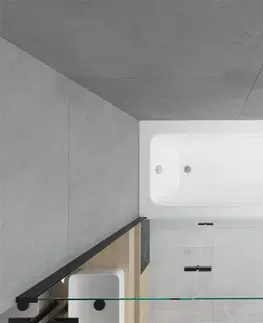 Sprchové dvere MEXEN/S - Vega obdĺžniková vaňa 180 x 80 cm s panelom + vaňová zástena 100 cm, transparent, čierna 550118080X9010027000
