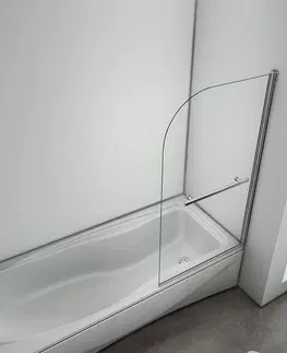 Sprchové dvere H K - Vaňová zástena S11H FLAG 80x140cm - jednodielna sklopná, číre sklo, s držiakom na uteráky SE-S11HFLAG80
