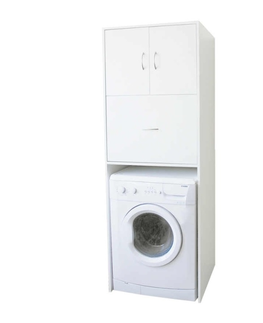 Kúpeľňový nábytok KONDELA Natali Typ 9 skrinka nad práčku biela