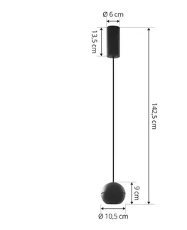 Závesné svietidlá Lucande Závesné svietidlo Lucande Plarion LED, pieskovo čierna