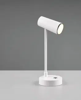 Stolové lampy Reality Leuchten Stolová LED lampa Lenny CCT s batériou, biela
