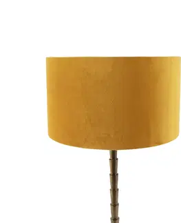 Stolove lampy Stolová lampa v štýle art deco so zamatovým odtieňom žltá 35 cm - Pisos