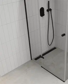 Sprchovacie kúty MEXEN/S - ROMA sprchovací kút 70x110, transparent, čierna 854-070-110-70-00