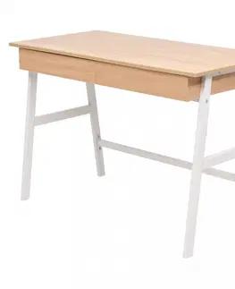 Pracovné stoly Písací stôl 110x55 cm dub / biela Dekorhome