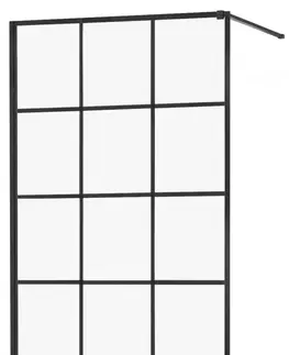 Sprchové dvere MEXEN/S - KIOTO Sprchová zástena WALK-IN 110x200 cm 8 mm, čierna, čierny vzor 1 800-110-101-70-77