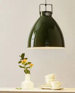 Závesné svietidlá Jieldé Jieldé Augustin A360 závesná lampa lesklá olivová