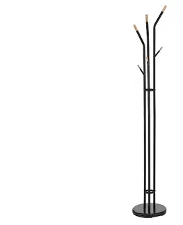 Vešiaky LANDER vešiakový stojan, čierna / buk