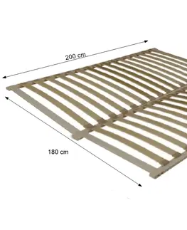 Rošty do postelí KONDELA Flex 3-zónový lamelový rošt 180x200 cm brezové drevo