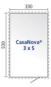 CASANOVA Biohort Záhradný domček BIOHORT CasaNova 330 x 530 (tmavo sivá metalíza) orientace dverí vľavo