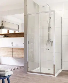 Sprchovacie kúty MEREO - Sprchový kút, LIMA, štvorec, 100 x 100 cm, chróm ALU, sklo Číre CK86433K