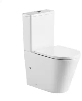 Kúpeľňa MEREO - WC kombi vario odpad, kapotované, Smart Flush RIMLESS, 605x380x845mm, keramické, vr. sedátka VSD91T2