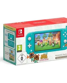 Herné konzoly Nintendo Switch Lite, turquoise + Animal Crossing New Horizons NSH132