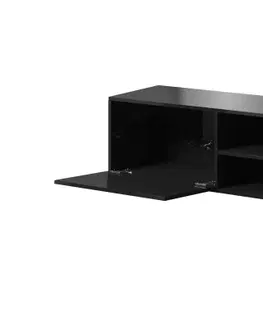 TV stolíky CAMA MEBLE Slide 200 K tv stolík čierna / čierny lesk