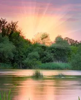 Obrazy prírody a krajiny Obraz východ slnka pri rieke