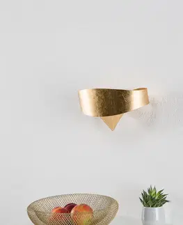 Nástenné svietidlá Selène Zlaté dizajnové nástenné svietidlo Scudo