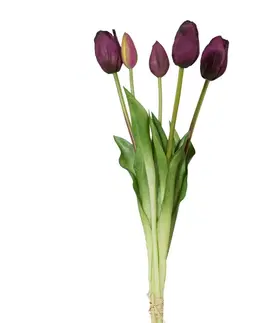 Kvety Umelý zväzok Tulipánov fialová, 48 cm