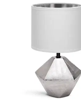 Lampy  B.V.  - Stolná lampa 1xE14/40W/230V strieborná/biela 