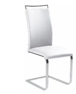 Jedálenské stoličky KONDELA Barna New jedálenská stolička biela / chrómová
