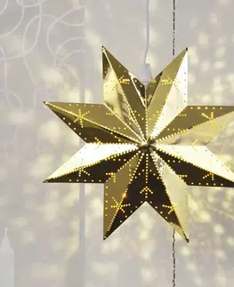 Vianočné svetelné hviezdy STAR TRADING Perforovaná hviezda v lesklej mosadzi